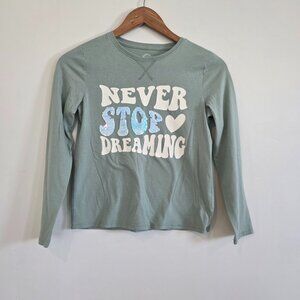 Wonder Nation Girls Long Sleeve Sequin “Never Stop Dreaming” Shirt Size L (10-12